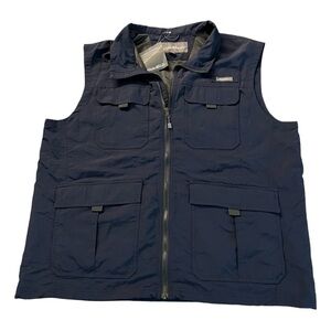 EDDIE BAUER MEN’S NAVY ADVENTURE HIKE OUTERWEAR ZIPPERED VEST SIZE XL NWT